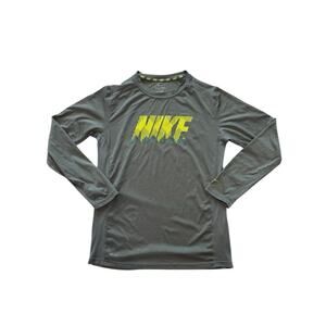 Nike Dri-Fit Youth Boys Long Sleeve Shirt Activewear Logo Workout Tee XL